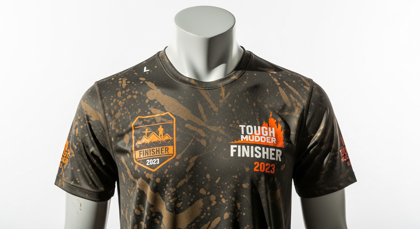 Tough Mudder Official Finisher T-Shirt in orange and black with prominent logo