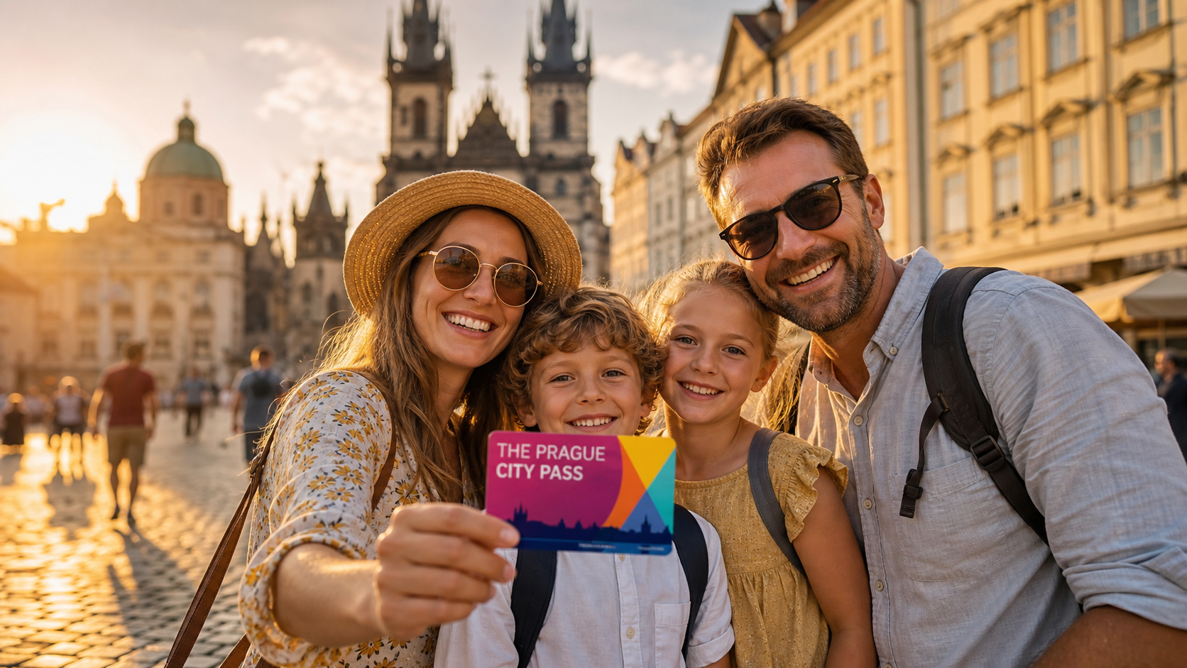 Family exploring European city attractions with Turbopass City Pass Ticket digital pass
