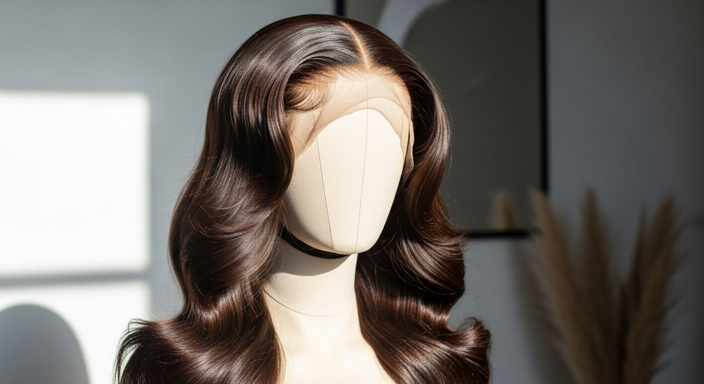 UNice HD Lace Body Wave Wig with glueless cap and natural hairline displayed on mannequin head