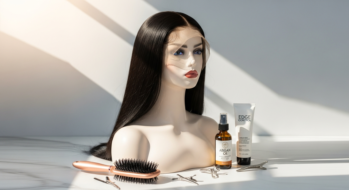 ISEE Wear and Go glueless lace wig with M-Cap technology displayed on mannequin head