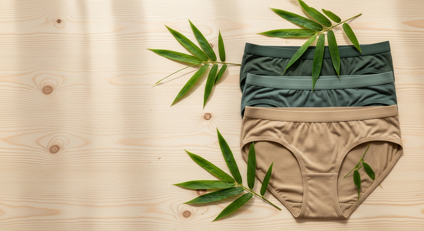 Step One men's bamboo underwear displaying UltraGlide anti-chafe technology and 3D comfort pouch design